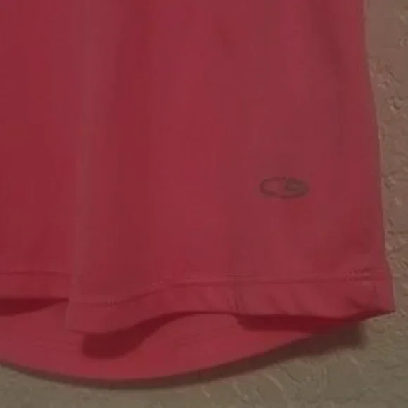 Champion Hot Pink Neon Fitted Muscle Tee Rounded Hem Polyester Top SZ M - Picture 5 of 7